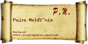 Pajzs Melánia névjegykártya